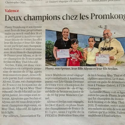 Coupure de presse : Deux champions chez les Promkong